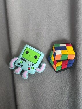 Cute Mint Game Console & Colorful Puzzle Cube jibbitz